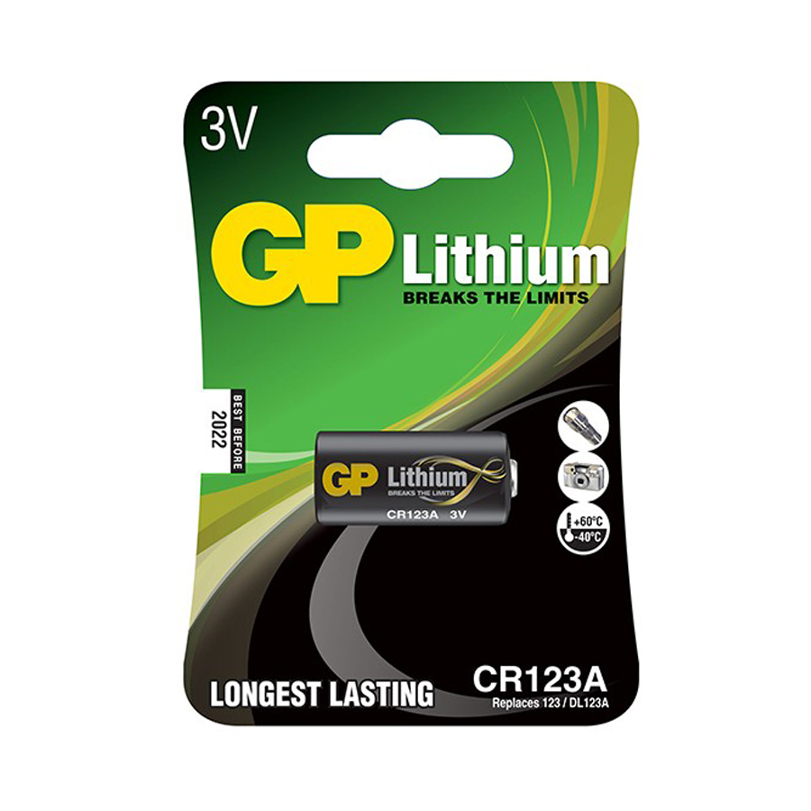 GP CR123A Lithium 3V.  